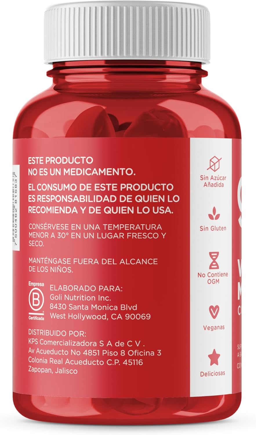 Goli Nutrition Apple Cider Vinegar 60 Vegan Gummies Vitamin B12 Non GMO Vegan