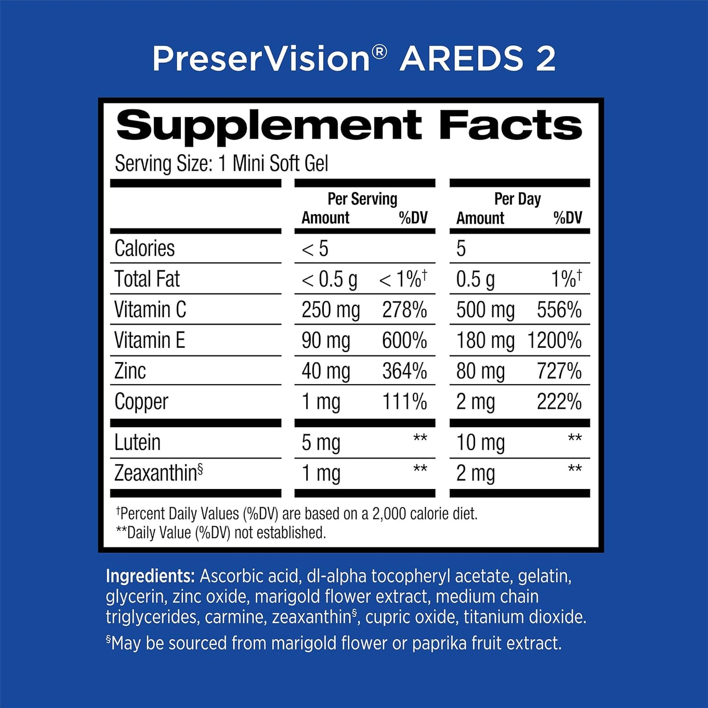 PreserVision AREDS 2 Eye Vitamin & Mineral Supplement 210 Softgels