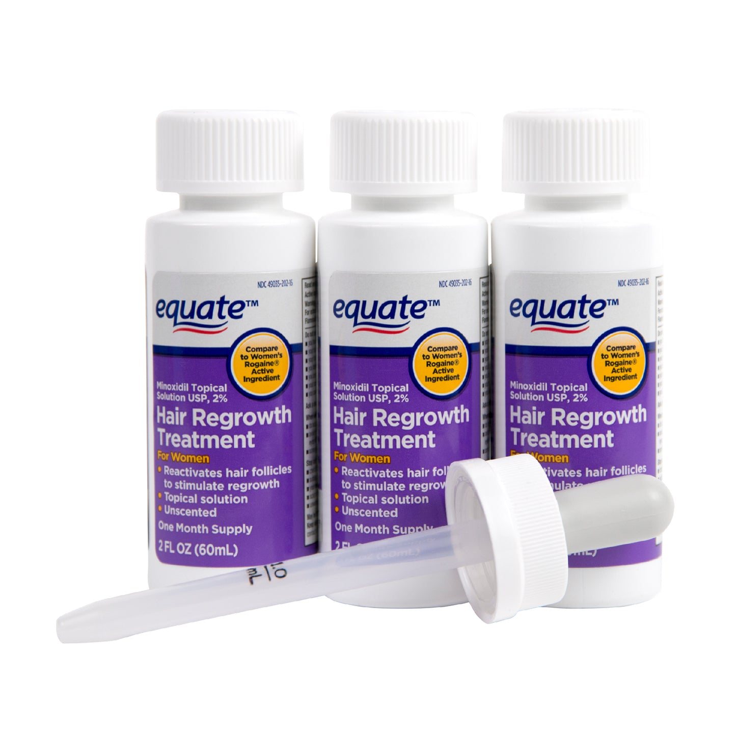 Equate For Women Hair loss Treatment 2% Topical Solution 3 Months Supply