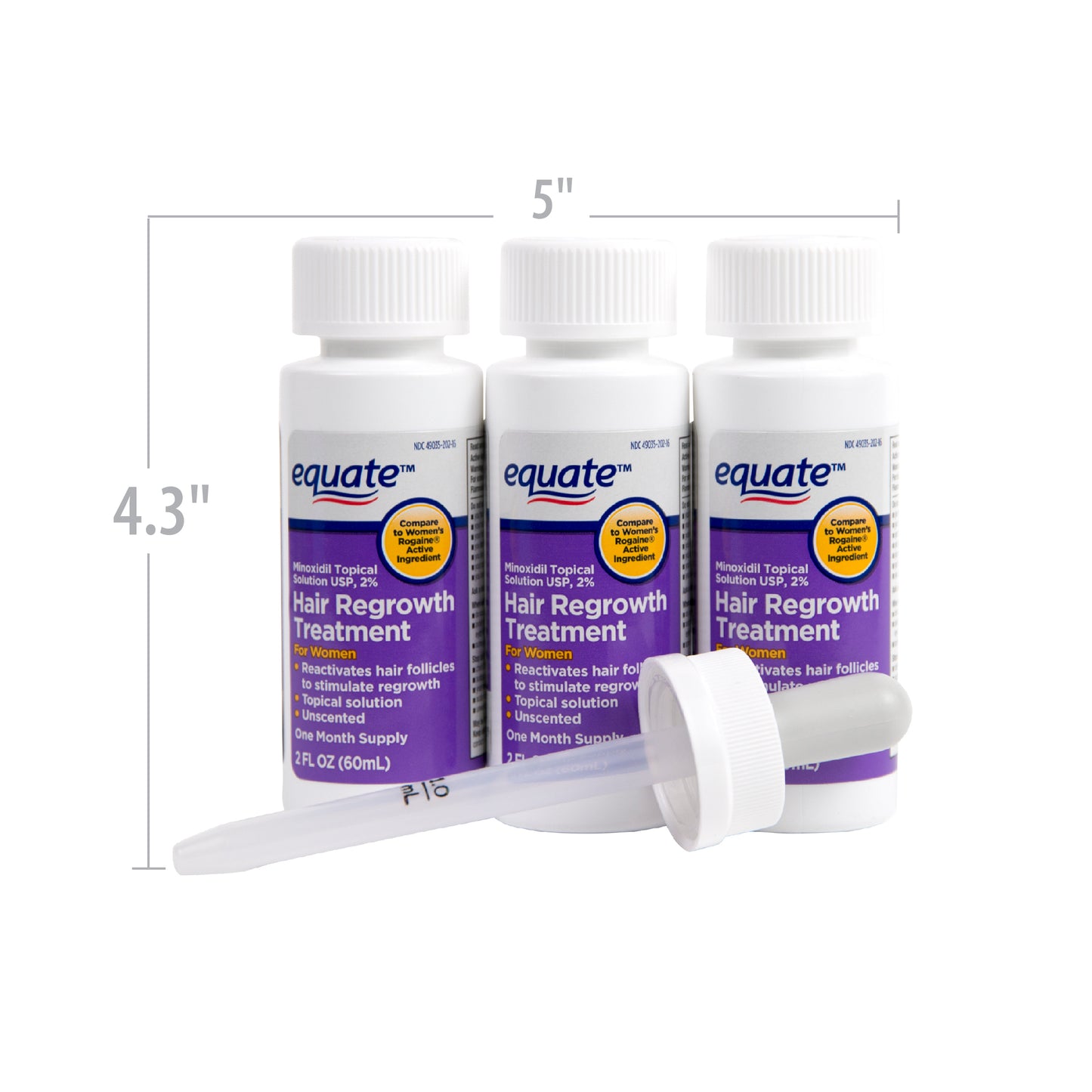 Equate For Women Hair loss Treatment 2% Topical Solution 3 Months Supply