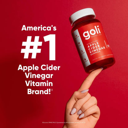 Goli Nutrition Apple Cider Vinegar 60 Vegan Gummies Vitamin B12 Non GMO Vegan