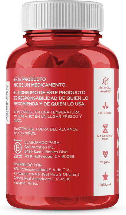 Goli Nutrition Apple Cider Vinegar 60 Vegan Gummies Vitamin B12 Non GMO Vegan