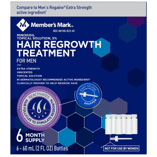 6 months Member's Mark Minoxidil 5%, Hair Regrowth Treatment for Men