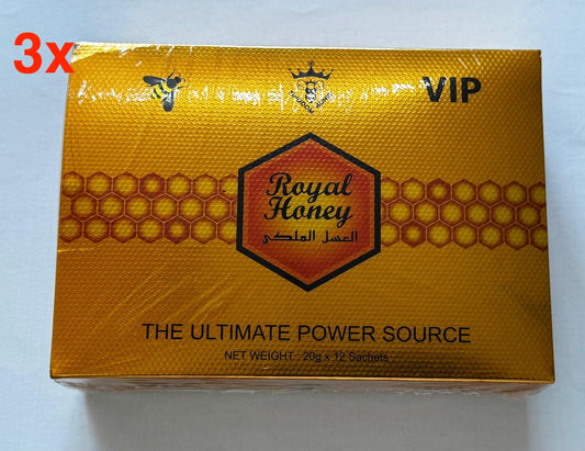 3 x Royal Kingdom 12 satchets honey